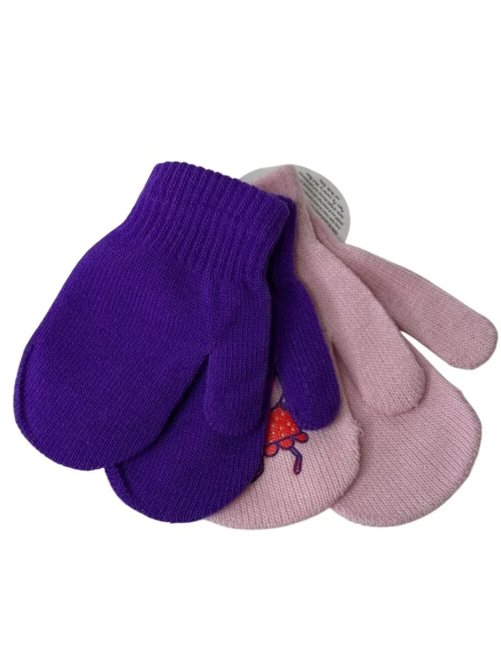 Peppa Pig Mittens Girls Gloves Winter Set Pink Purple 2 Piece Graphic